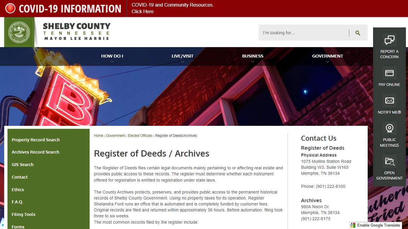 Register of Deeds / Archives - Shelby County, TN